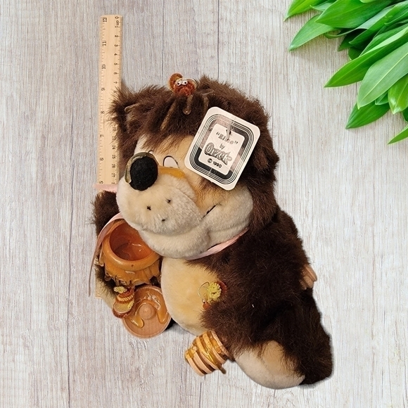 OZARK ORZEK "Elmo" Honey Bear Vintage 1990 bee's and Honey pot, Soft plush T36 - Picture 2 of 11